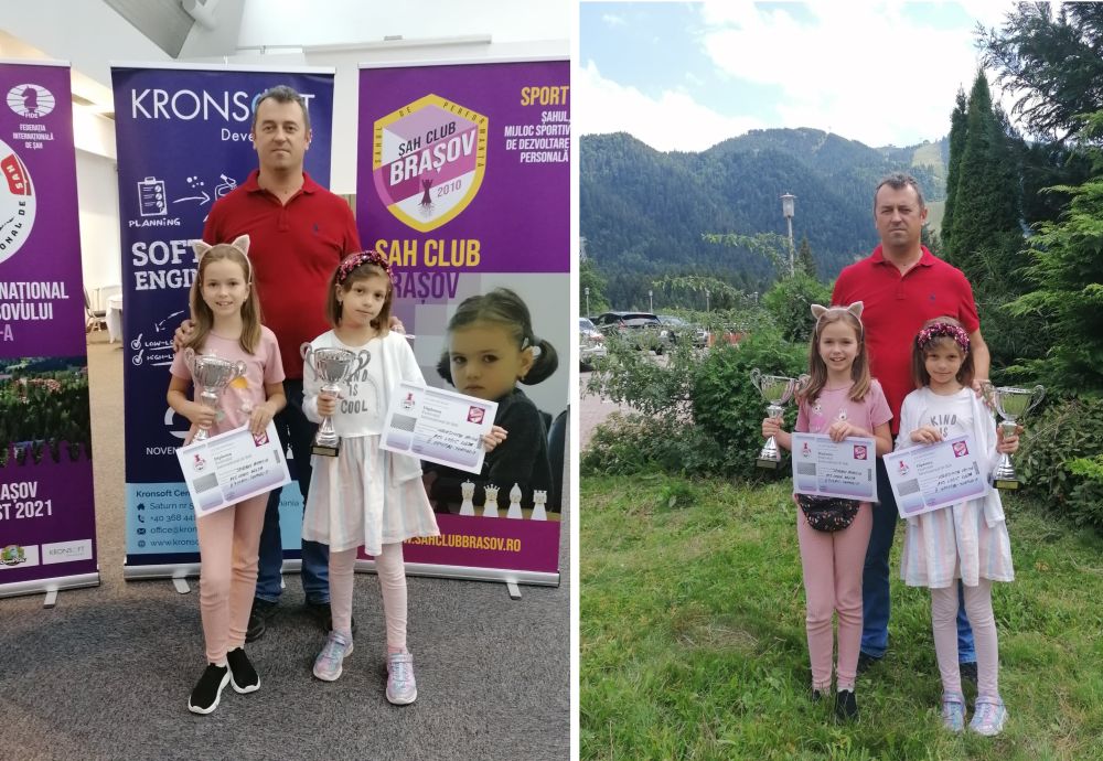Irina și Antonia medaliate cu argint la Festivalul Internațional de Șah al Brașovului ediția a V-a Poiana Brașov